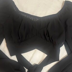 SHEIN Black Chiffon Blouse